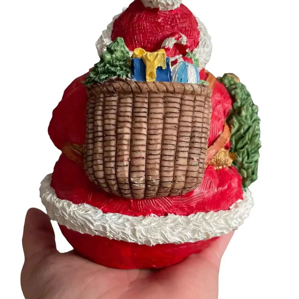 Pier 1 Santa Claus Figure Resin(?) Round Retired Christmas Collectible 6